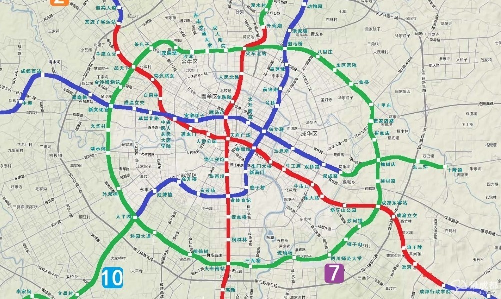 成都地铁建设进度图(2016年线网图).