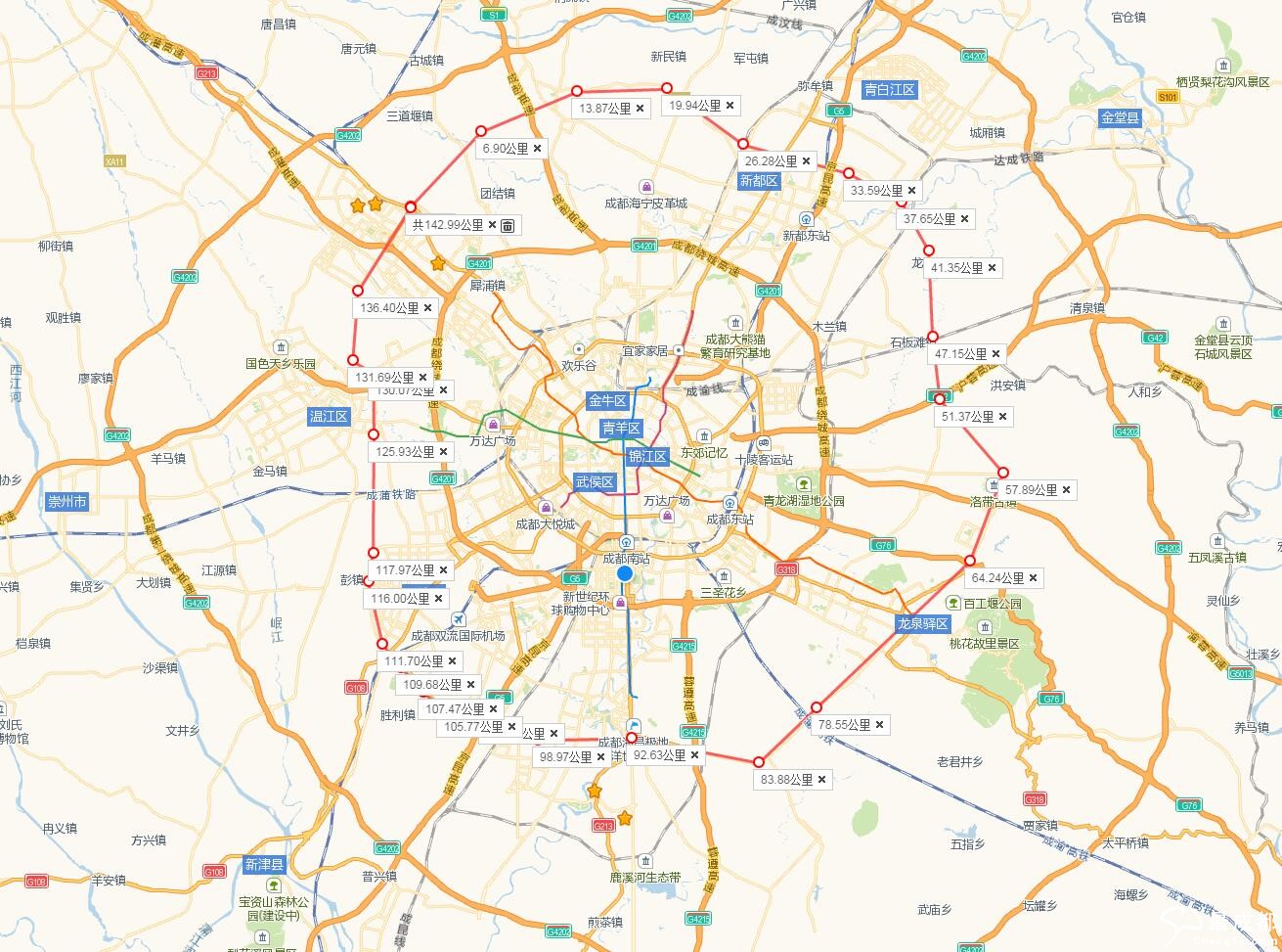 五环路的大致走向,有图有真相