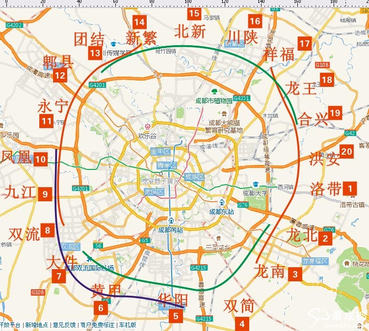 五环公交建议方案 - 成都交通最成都