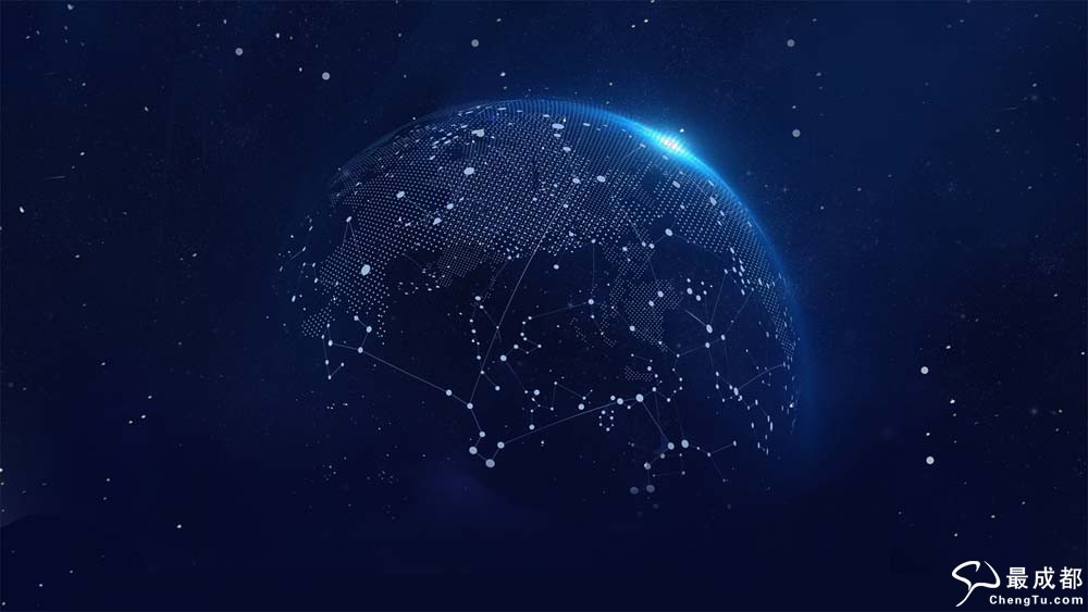 科技深蓝点线粒子背景图片